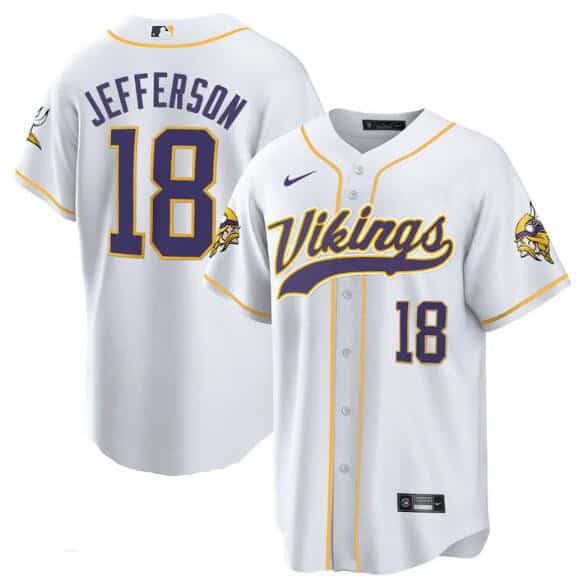 Minnesota Vikings #18 Justin Jefferson White Cool Base Stitched Jersey