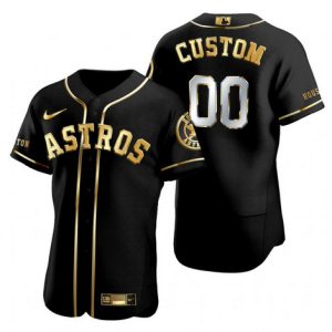 Houston Astros Customized Black Golden Edition Stitched MLB Jersey