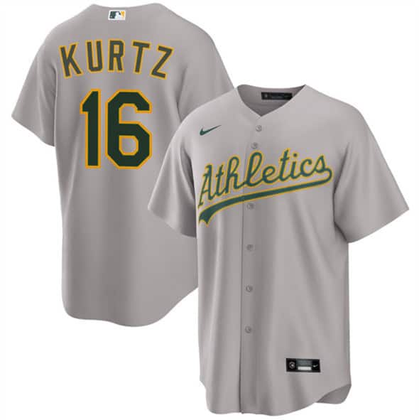 Oakland Athletics #16 Nick Kurtz Gray 2024 Away Limited Stitched Jersey