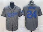 Los Angeles Dodgers #24 Kobe Bryant Gray Cool Base Stitched Jersey