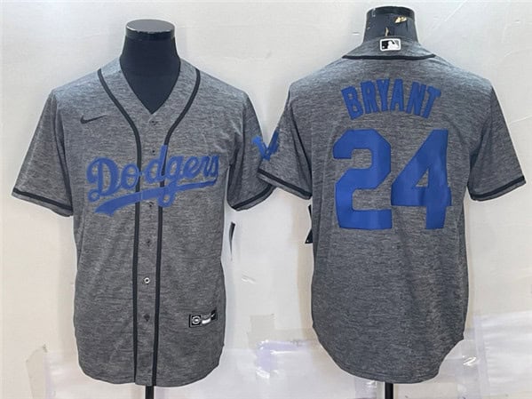 Los Angeles Dodgers #24 Kobe Bryant Gray Cool Base Stitched Jersey
