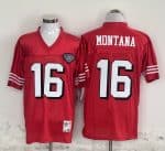 San Francisco 49ers #16 Joe Montana Red Stitched Jersey