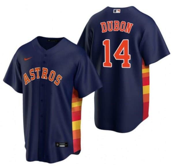 Houston Astros #14 Mauricio Dub¨®n Navy Cool Base Stitched Jersey