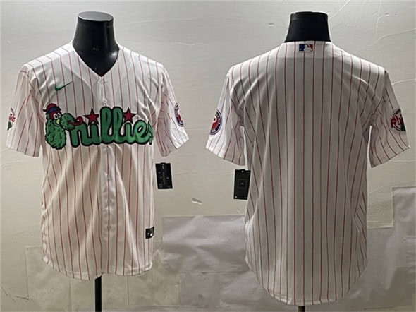 Philadelphia Phillies Blank White Phanatic Cool Base Stitched Jersey