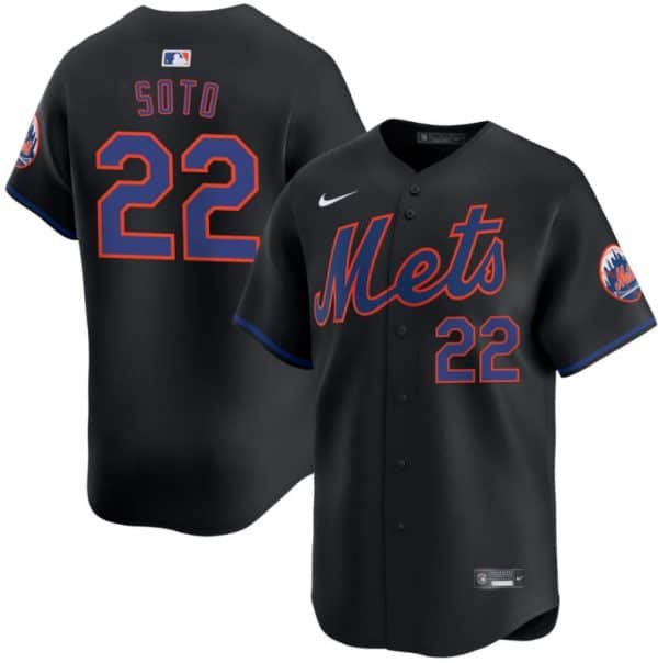 New York Mets #22 Juan Soto Black 2024 Alternate Limited Stitched Jersey
