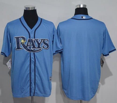 Rays Blank Light Blue New Cool Base Stitched Jersey