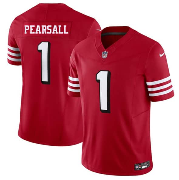 San Francisco 49ers #1 Ricky Pearsall New Red 2025 F.U.S.E. Vapor Untouchable Limited Stitched Jersey