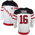 Olympic CA. #16 Jonathan Toews White 100th Anniversary Stitched Jersey