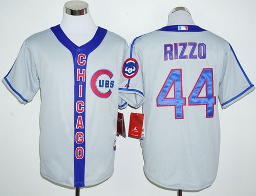Cubs #44 Anthony Rizzo Grey Cooperstown Stitched Jersey
