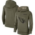 Arizona Cardinals Olive Salute To Service Team Logo Performance Pullover NFL Hoodie