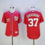 Nationals #37 Stephen Strasburg Red Flexbase Authentic Collection Stitched Jersey