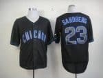 Cubs #23 Ryne Sandberg Black Fashion Stitched Jersey