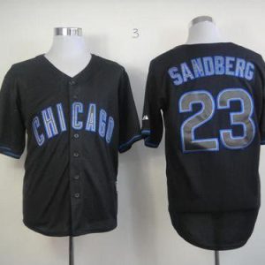 Cubs #23 Ryne Sandberg Black Fashion Stitched Jersey