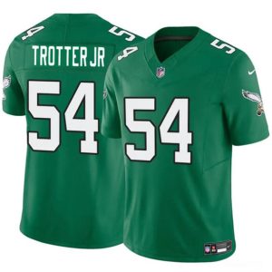 Philadelphia Eagles #54 Jeremiah Trotter Jr Green 2024 Draft F.U.S.E. Vapor Untouchable Throwback Limited Stitched Jersey