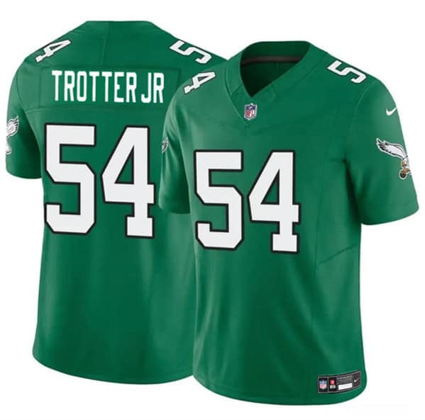 Philadelphia Eagles #54 Jeremiah Trotter Jr Green 2024 Draft F.U.S.E. Vapor Untouchable Throwback Limited Stitched Jersey