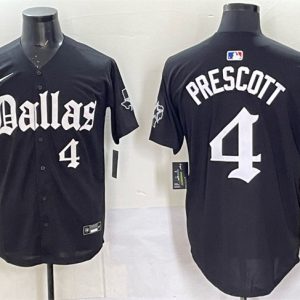 Dallas Cowboys #4 Dak Prescott Black 'Gothic Lone Star Edition' Limited Stitched Jersey