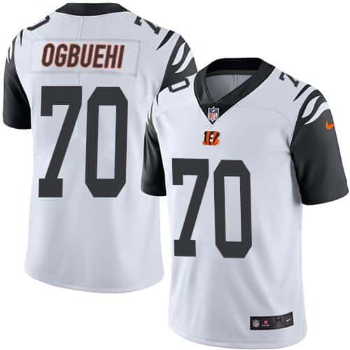 Bengals #70 Cedric Ogbuehi White Stitched Limited Rush Nike Jersey