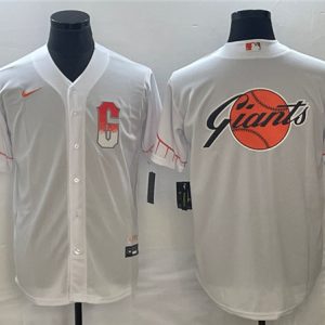San Francisco Giants White Team Big Logo Cool Base Stitched Jersey