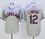 Indians #12 Francisco Lindor Grey New Cool Base Stitched Jersey