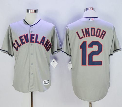 Indians #12 Francisco Lindor Grey New Cool Base Stitched Jersey