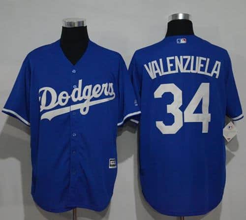 Dodgers #34 Fernando Valenzuela Blue New Cool Base Stitched Jersey