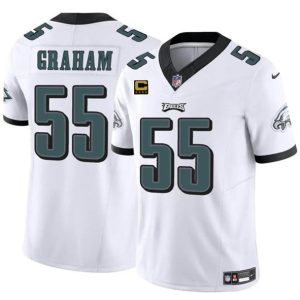 Philadelphia Eagles #55 Brandon Graham White 2024 F.U.S.E With 4-Star C Patch Vapor Untouchable Limited Stitched Jersey