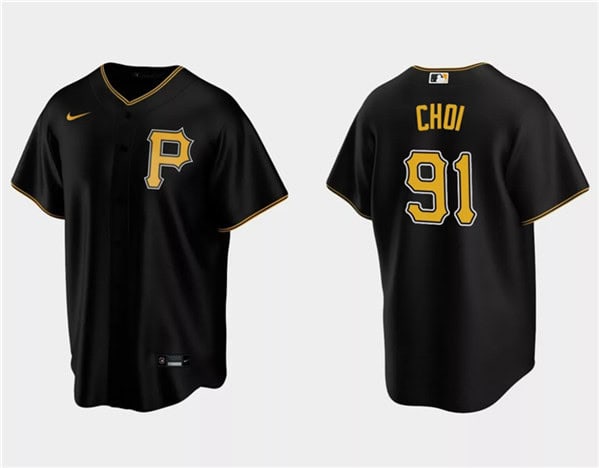 Pittsburgh Pirates #91 Ji Man Choi Black Cool Base Stitched Jersey