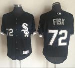 White Sox #72 Carlton Fisk Black Flexbase Authentic Collection Stitched Jersey