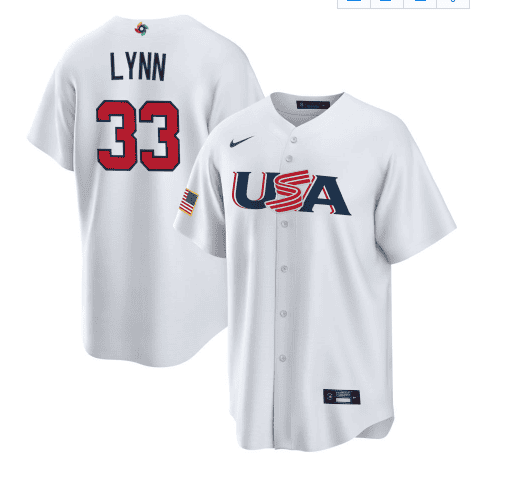 USA #33 Lance Lynn 2023 White World Classic Stitched Jersey