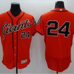 Giants #24 Willie Mays Orange Flexbase Authentic Collection Stitched Jersey