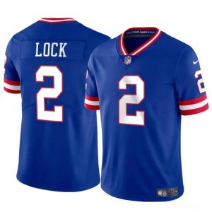 New York Giants #2 Drew Lock Blue Throwback Vapor Untouchable Limited Stitched Jersey