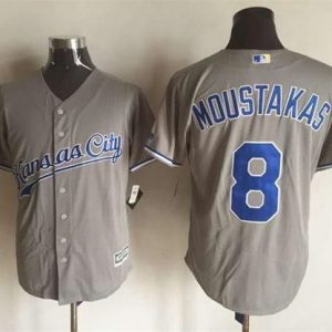 Royals #8 Mike Moustakas New Grey Cool Base Stitched Jersey