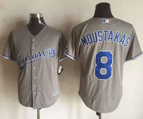 Royals #8 Mike Moustakas New Grey Cool Base Stitched Jersey