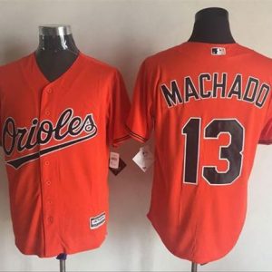 Orioles #13 Manny Machado Orange New Cool Base Stitched Jersey