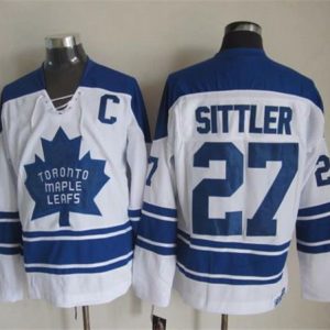 Maple Leafs #27 Darryl Sittler White CCM Throwback Third Stitched Jersey