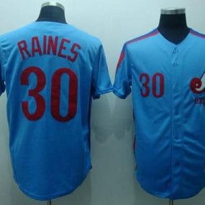 Mitchell And Ness Expos #30 Tim Raines Stitched Blue Throwback Jersey