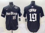 San Diego Padres #19 Tony Gwynn Black Gothic Edition Vapor Limited Stitched Jersey