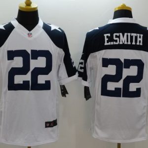 Cowboys #22 Emmitt Smith White Thanksgiving Throwback Stitched Limited Nike Jersey