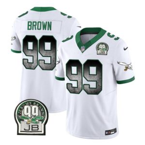 Philadelphia Eagles #99 Jerome Brown White 2023 F.U.S.E. Throwback Vapor Untouchable Limited Stitched Jersey