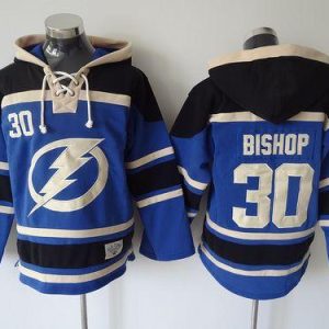 Lightning #30 Ben Bishop Blue Sawyer Hooded Sweatshirt Stitched Jersey