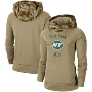 New York Jets Khaki 2019 Salute To Service Therma Pullover Hoodie(Run Small)