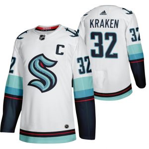 Seattle Kraken Primary Logo #32 White Stitched Jersey