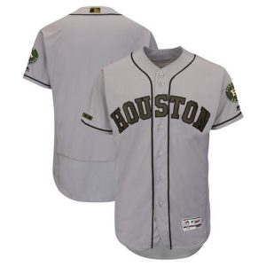 Houston Astros Customized Gray Memorial Day Flex Base Stitched Baseball Jersey