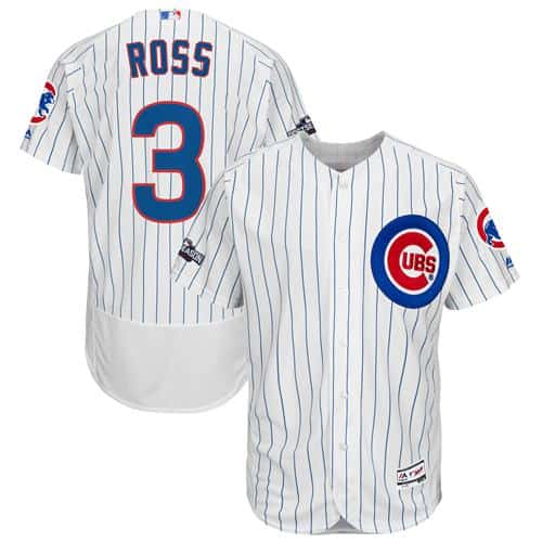 Cubs #3 David Ross White(Blue Strip) Flexbase Authentic Collection Stitched Jersey