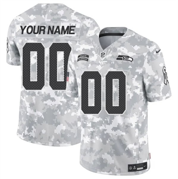 Seattle Seahawks Custom Arctic Camo 2024 F.U.S.E. Salute To Service Limited Stitched Jersey