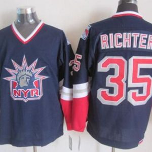 Rangers #35 Mike Richter Navy Blue CCM Statue Of Liberty Stitched Jersey