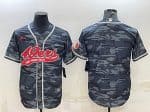 San Francisco 49ers Blank Gray Camo With Patch Cool Base Stitched Baseball Jersey