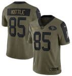 San Francisco 49ers #85 George Kittle 2021 Olive Salute To Service Limited Stitched Jersey