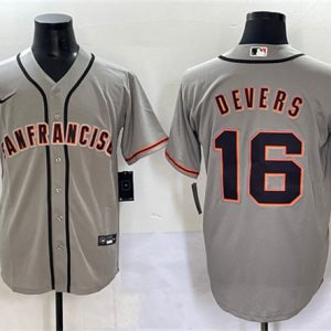 San Francisco Giants #16 Rafael Devers Gray Cool Base Stitched Jersey