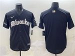 Milwaukee Brewers Blank Black 'Gothic 414 Shadows Edition' Vapor Premier Limited Stitched Jersey
